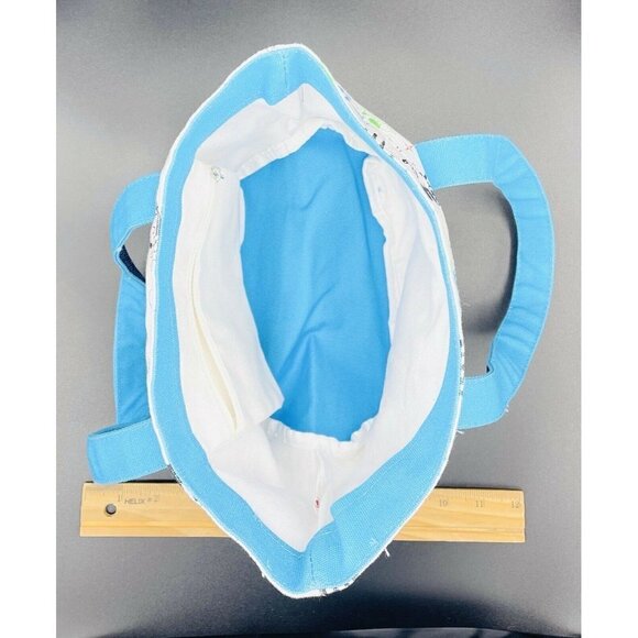 Disney Store Mickey Mouse Canvas Tote Bag Turquoise Sequins Kids Small Size - Picture 5 of 6